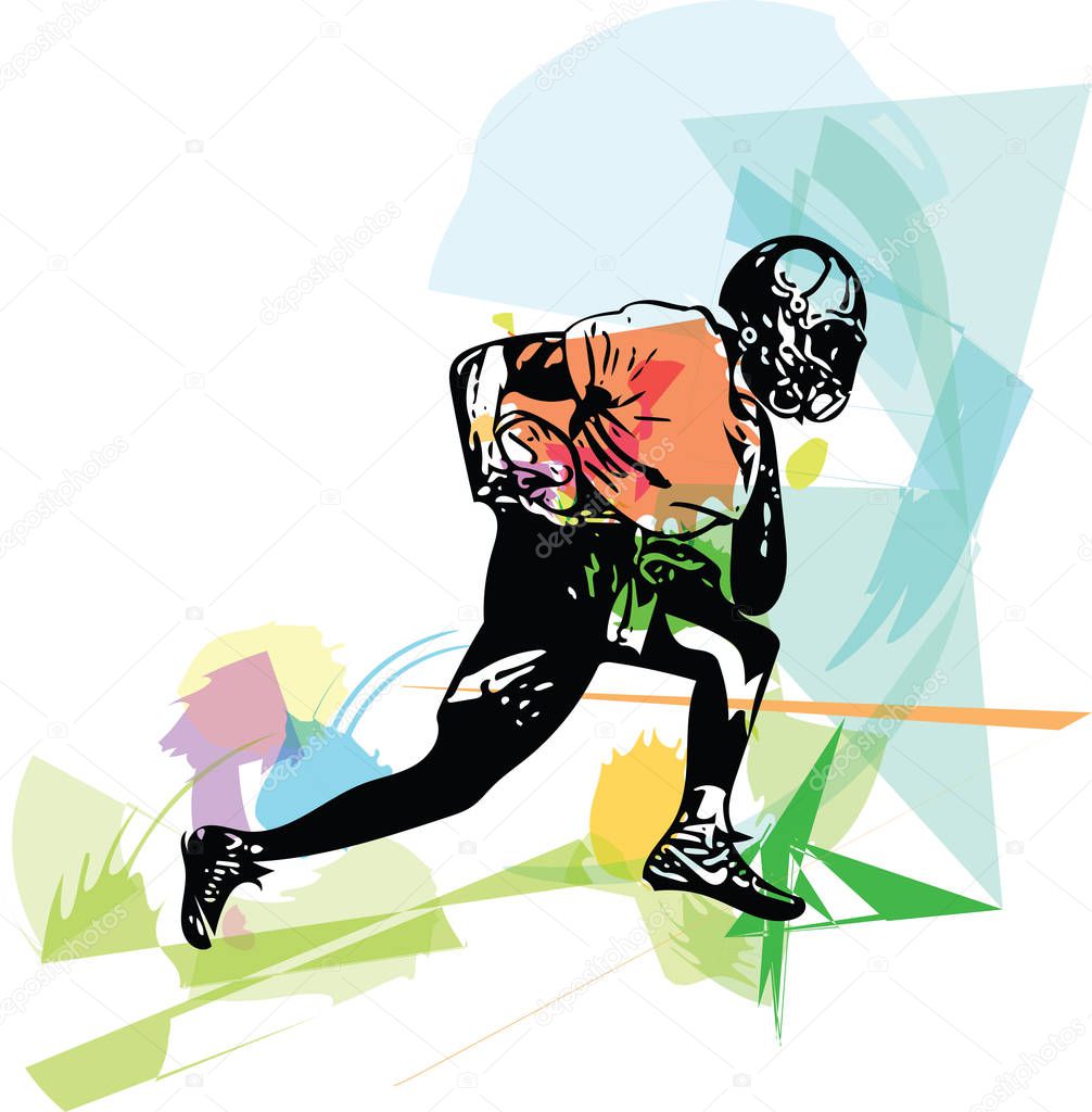 illustration of American football player