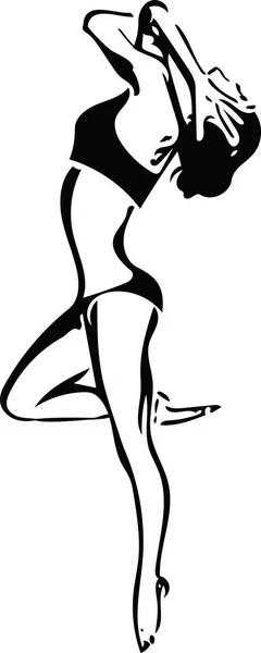 Abstraktní obrázek žena skica jóga — Stockový vektor