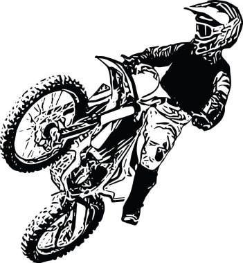 Motosiklet tarafından aşırı soyut motokros yarışçısı