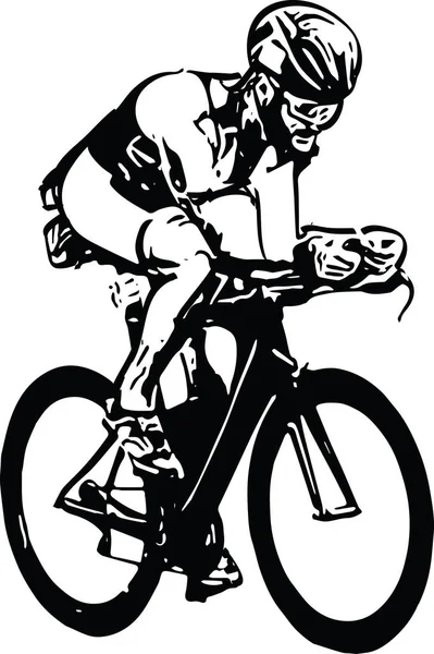 Bosquejo del macho en una bicicleta — Archivo Imágenes Vectoriales