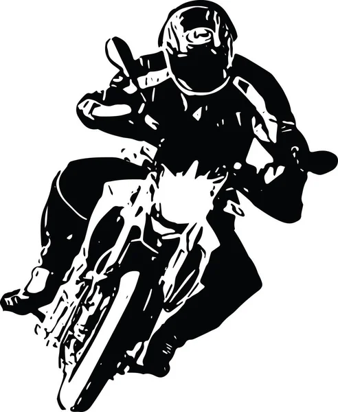 Extremo corredor de motocross abstracto en motocicleta — Archivo Imágenes Vectoriales