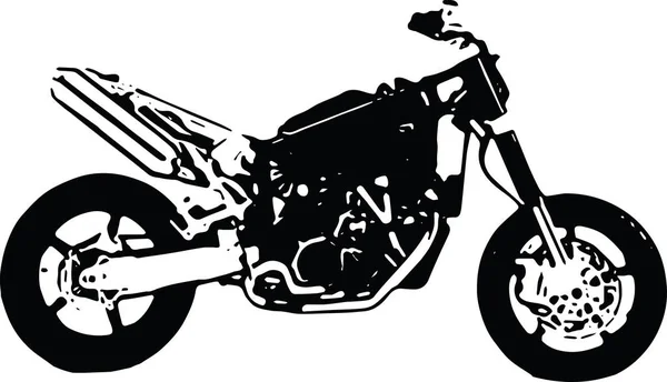 Einfarbige abstrakte Motocross-Illustration — Stockvektor