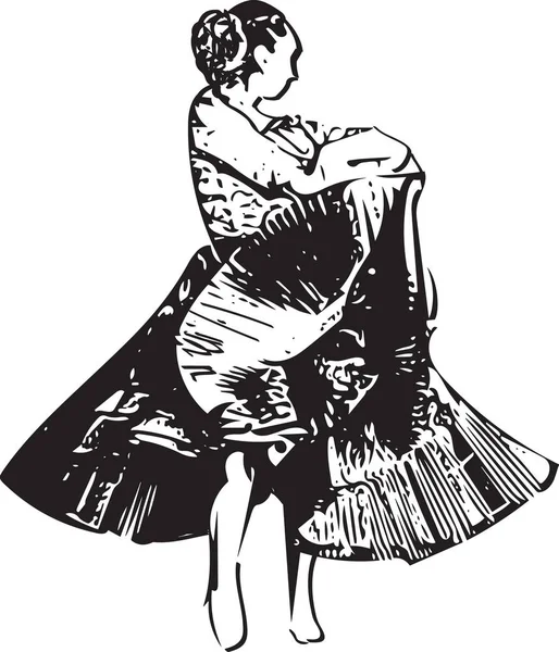Ilustrace ženského tance — Stockový vektor