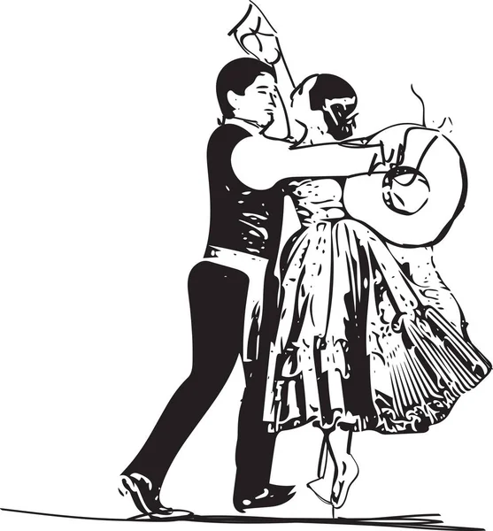 Ilustración de Pareja bailando marinera — Vector de stock