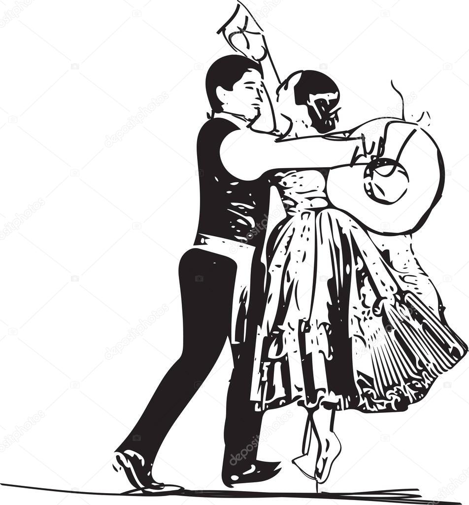 Fotos: marinera | Ilustración de pareja bailando marinera — Vector de