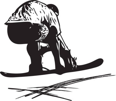 Sandboarding kroki çizim