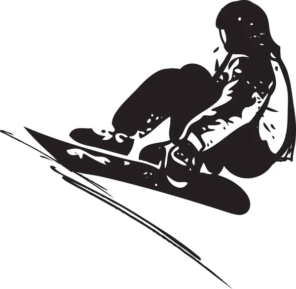 Ilustración boceto de sandboard — Vector de stock