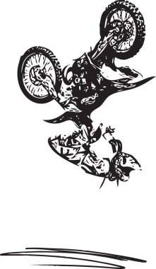 Motosiklet tarafından aşırı motokros yarışçısı