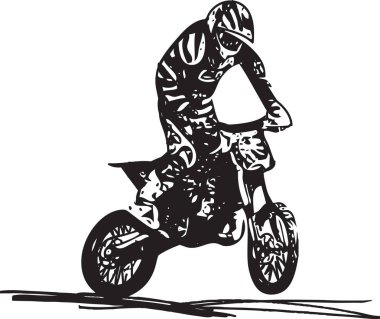 Motosiklet tarafından aşırı motokros yarışçısı