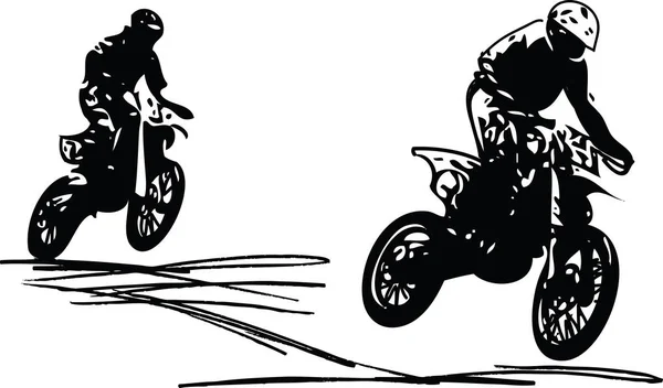 バイクで極端なモトクロス レーサー — ストックベクタ