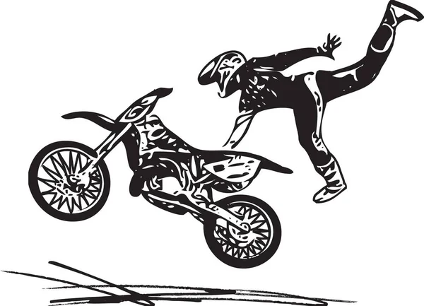 Extremo motocross corredor en motocicleta — Archivo Imágenes Vectoriales