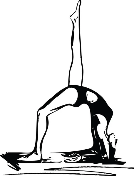 Yoga kvinnan illustration — Stock vektor