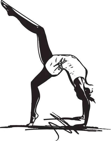 Yoga kvinnan illustration — Stock vektor