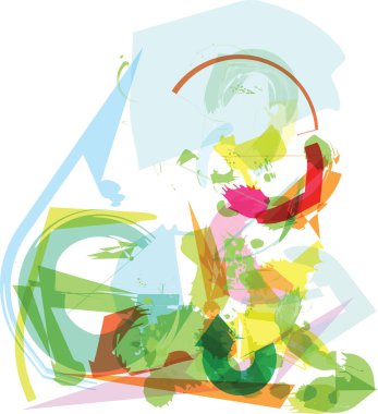 soyut renkli kompozisyon