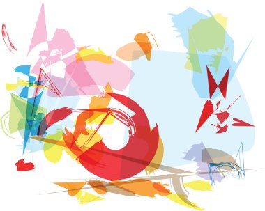 soyut renkli kompozisyon