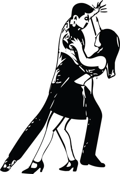 Ilustración abstracta de pareja latina bailando — Vector de stock