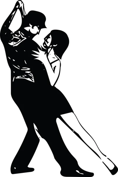 ラテン系のダンスのカップルの抽象的なイラスト — ストックベクタ