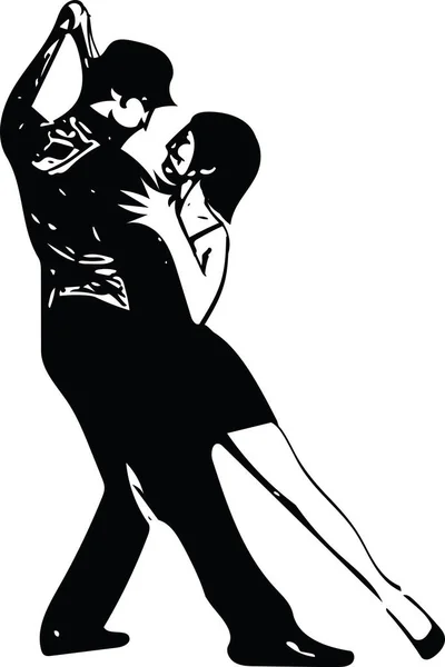 Ilustración abstracta de pareja latina bailando — Vector de stock