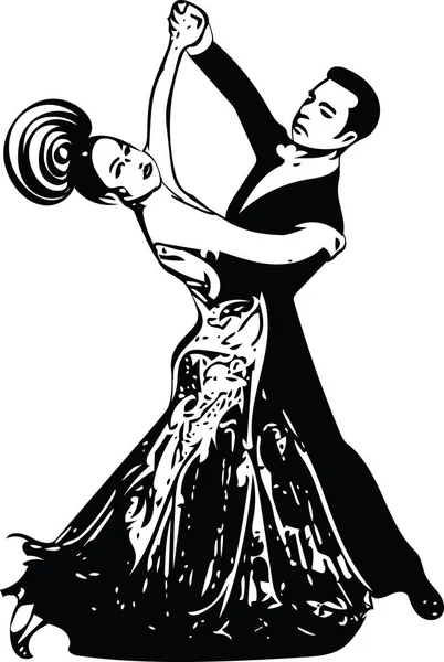 拉丁舞蹈夫妇的抽象插图 — 图库矢量图片