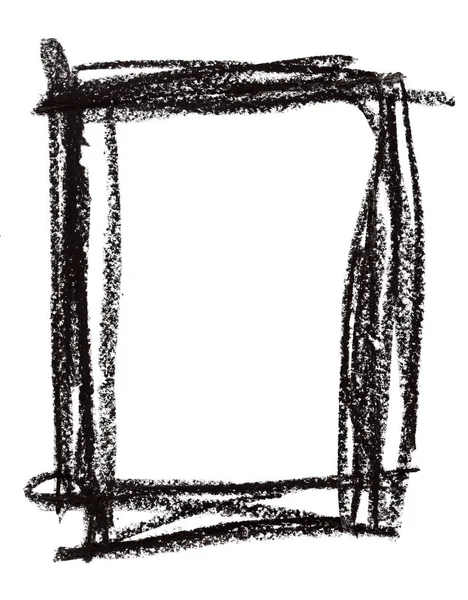 Kwadratowy kształt z czarna Kredka pastel — Zdjęcie stockowe