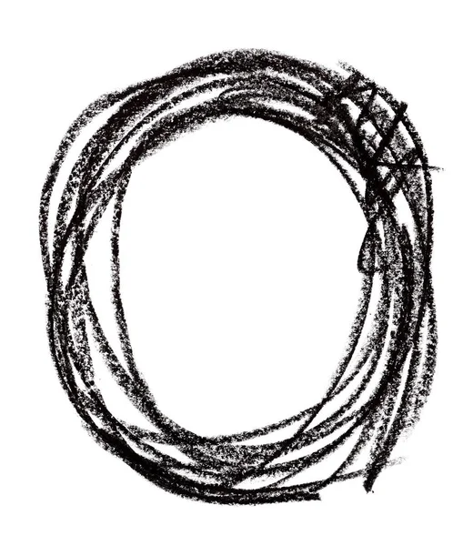 Cirkel formen gjord med svarta Pastellkrita — Stockfoto