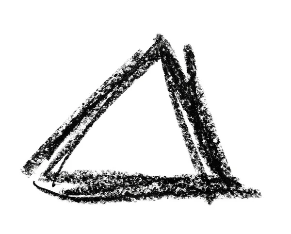 Trojúhelníkový tvar s černým pastel pastelka — Stock fotografie