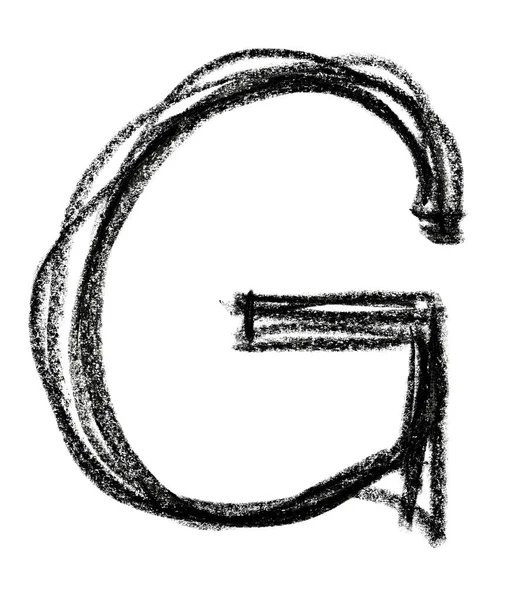 Χειρόγραφες σκίτσο μαύρο γράμμα G — Φωτογραφία Αρχείου