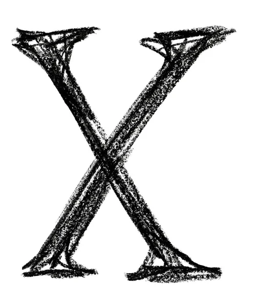 Handwritten sketch black Letter X — Stock Photo, Image