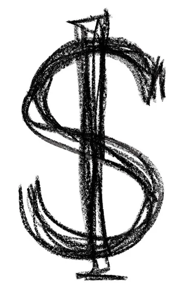 Bosquejo manuscrito símbolo del dólar negro — Foto de Stock