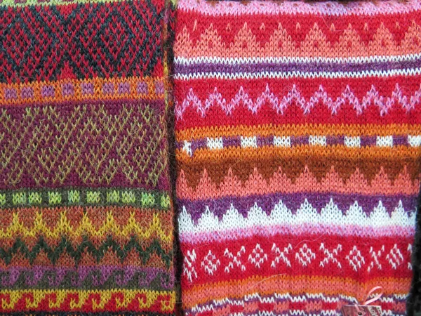 Peruvian hand made woolen fabric — Stock Photo, Image