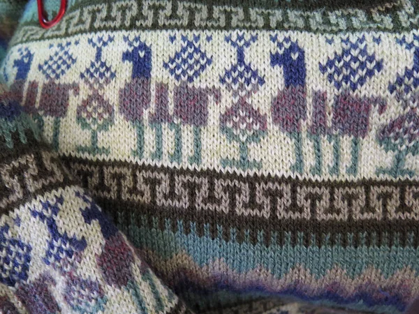 Tessuto di lana fatto a mano peruviano — Foto Stock