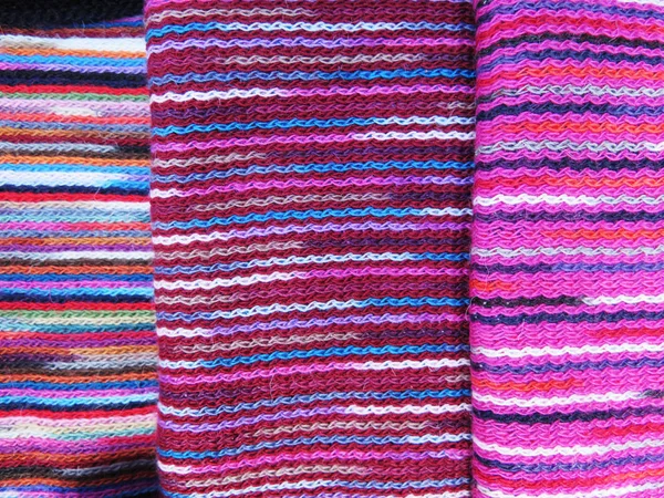 Peruwiański ręcznie Tkaniny wełniane — Zdjęcie stockowe