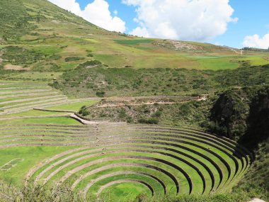 Peru, Moray, antik Inca dairesel teraslar olası orada olduğunu th