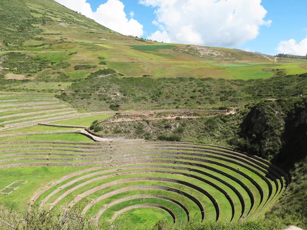Peru, Moray, ancient Inca circular terraces Probable there is th — Stock Photo, Image