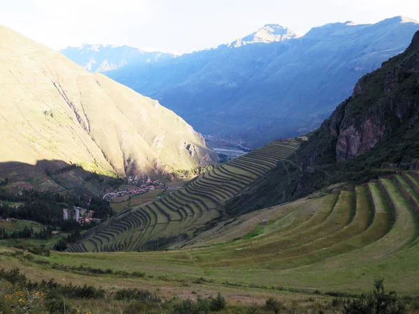 Перу, місті Pisac (Pisaq) - Інків руїни в долині священні в в на — стокове фото