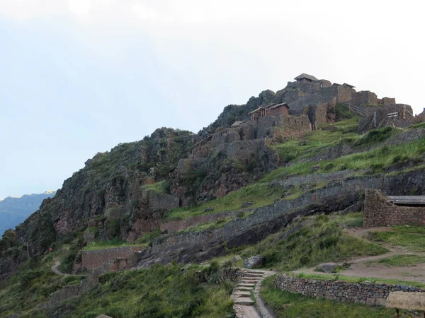 Περού, (Pisaq) - Pisac Inca ερείπια στην ιερή κοιλάδα της ανά — Φωτογραφία Αρχείου