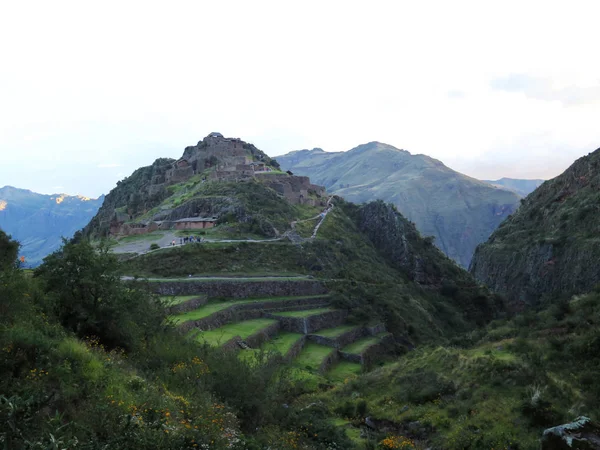 Περού, (Pisaq) - Pisac Inca ερείπια στην ιερή κοιλάδα της ανά — Φωτογραφία Αρχείου
