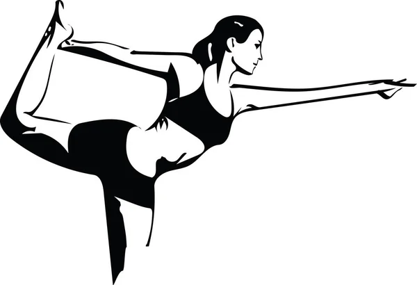 Donna che pratica yoga — Vettoriale Stock