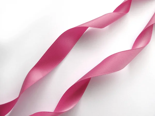 흰색 배경 위에 핑크 리본, 디자인 요소 — 스톡 사진