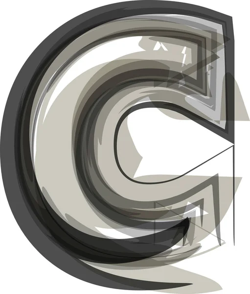 Abstraktní písmeno c — Stockový vektor