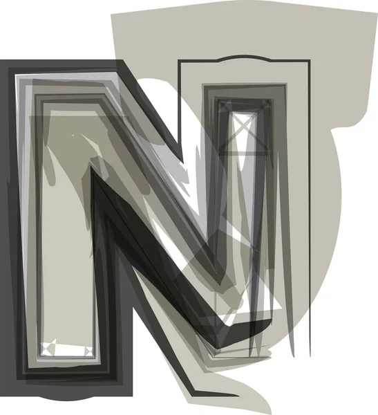 Abstracte letter n — Stockvector