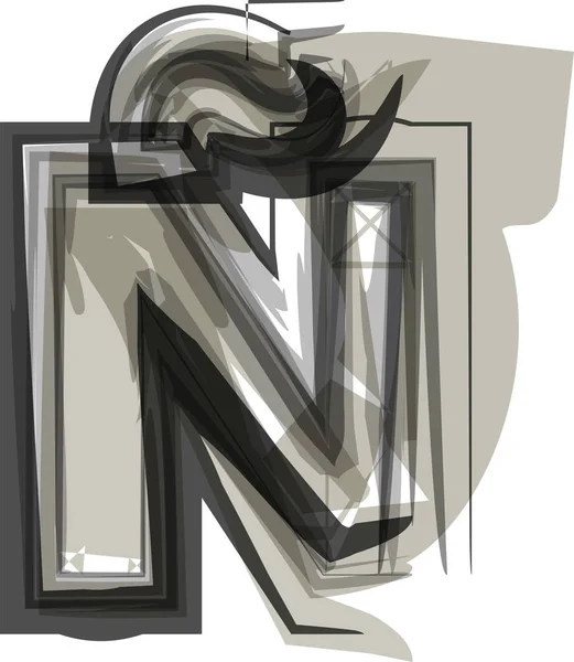 Abstrakcja ilustracja literę N — Wektor stockowy