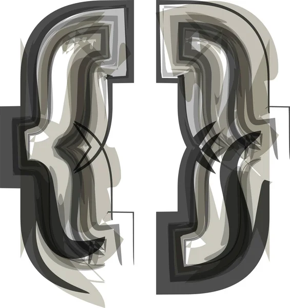 Symbole abstrait entre parenthèses — Image vectorielle
