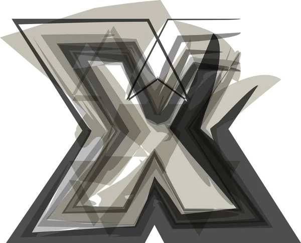 Abstrakter Buchstabe x — Stockvektor