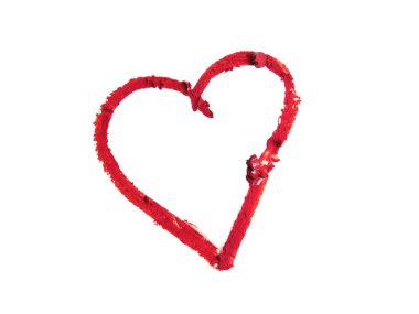 ezilmiş kırmızı kalp şeklinde
