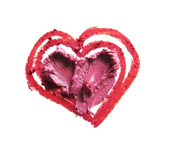 Розбите червоне і рожеве серце у формі — стокове фото