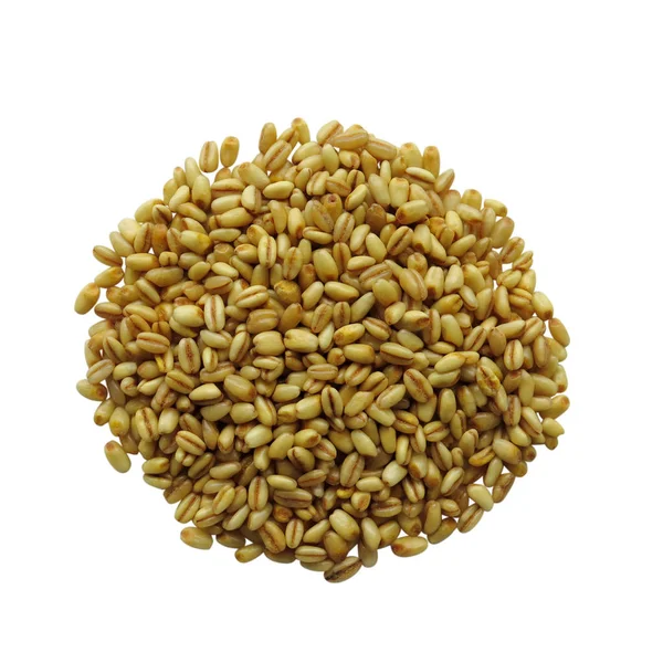 Heap of raw wheat Isolated on White Background — Stock Photo, Image