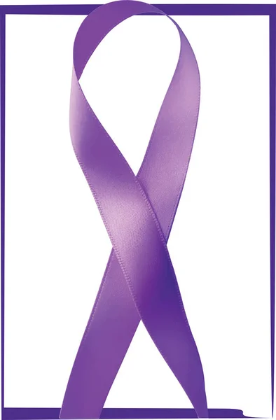 Ruban violet. Sensibilisation générale au cancer. Conscience du lupus. Médicament O — Image vectorielle
