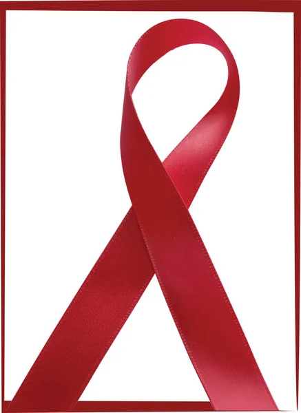 Red ribbon aids awareness isolated on white background. — Stock Vector