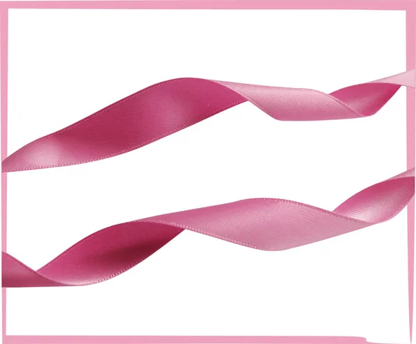 Pink ribbon over white background, design element. — Stock Vector